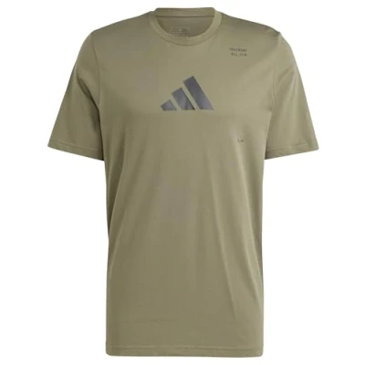 Afbeelding van adidas Performance ALL GYM Category Graphic Tshirt print, Heren, Maat: Small, Olive strata