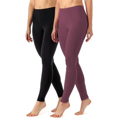 Afbeelding van Merry Style MS MS10 143 LE 2Pack Dames Leggings Sport Vrijetijdsbroek 2 Pak Lang Viscose Sporbroek Yogabroek Zwart/Wijnrood S