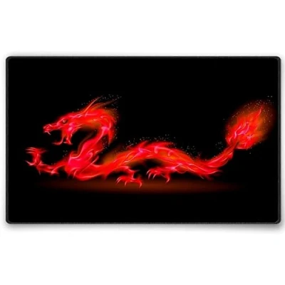 Afbeelding van Silent Monsters Muismat Grootte S (24 x 20 cm), Mouse Pad Design: Rood Draak, Genaaide Rand, voor Bureau en Gaming, Mousepad Antislip rubberen basis