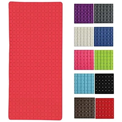 Afbeelding van MSV Douche/bad anti slip mat badkamer rubber rood 76 x 36 cm Badmatjes