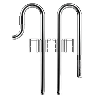 Afbeelding van FZONE Roestvrijstalen Aquairum Lily Pipe 16/22 mm filterbuis toe en afvoer voor aquarium, plantenbakken, met acrylbuisfixeermiddel