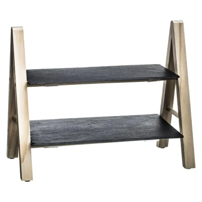 Afbeelding van Secret de Gourmet Etagere 2 laags leisteen 32,5 x 18 25,5 cm