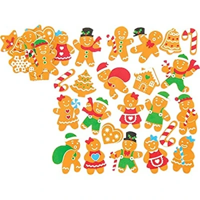 Afbeelding van Baker Ross peperkoek schuimrubber stickers voor kunsthandwerk en kunstprojecten kinderen, kaarten, feestzakjes decoraties (120 stuks)