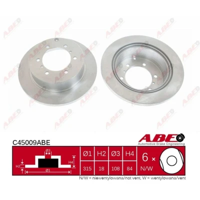 Afbeelding van ABE Remschijven C45009ABE