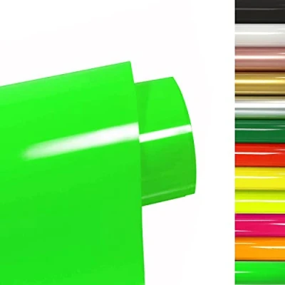 Afbeelding van FOSER Warmteoverdracht Vinyl Roll, Plotterfolie, Heat Transfer 30 cm x 3 m, strijktransferfolie, voor doe het zelf T shirt, stoffen (Fluorescerend Groen)