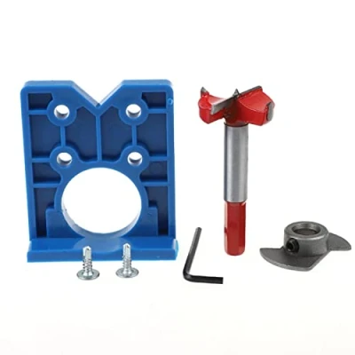 Afbeelding van 35mm Scharnier Jig Kit Boring Boor Gat Gids Locator Houtbewerking Opener Saai Sjabloon en Bit voor Kastdeur