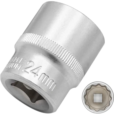 Afbeelding van DAKCOS SW 24 mm veeltand moerset dopsleutel met meerdere tanden 12 Kant 12,5 (1/2&quot;) CR V