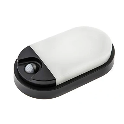 Afbeelding van HUBER LED ovale Wandlamp met bewegingssensor 140 10W, 800lm I IP54 beschermd Buitenlicht binnen, antraciet