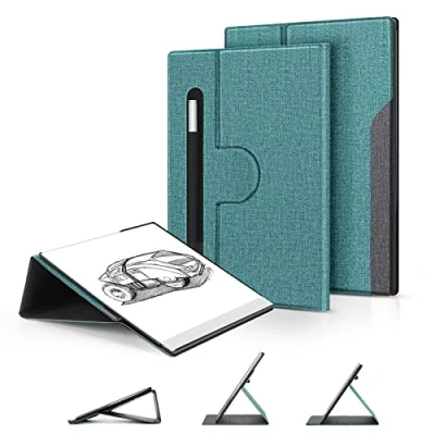 Afbeelding van OLAIKE Boek Folio Case voor opmerkelijke 2 papieren tablet 10,3 inch 2020 uitgebracht, Premuin stof Smart Cover met 360 graden draaibare standaard en stylus zak, alleen opmerkelijk