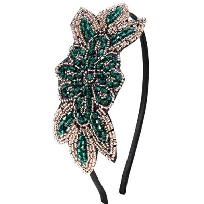 Afbeelding van Babeyond Hoofdband voor dames, haarband, jaren 20, Gatsby kostuum, Flapper stijl, vintage, stijl 2, groen