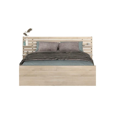 Afbeelding van Leen Bakker Bed Evi Eikenkleur 160x200cm Bedden Beige Spaanplaat