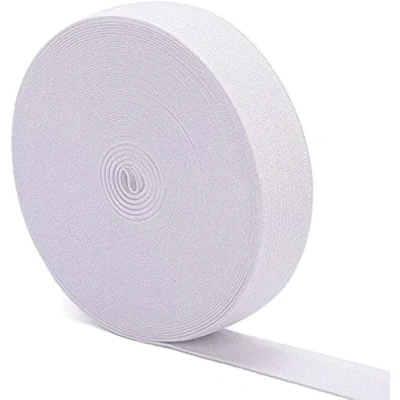 Afbeelding van Dikke witte elastische banden voor het naaien van DENSCO tailleband 25 mm 10 meter 1 inch brede rol elastiek, dressmaking, hoofdbanden, broek, pruikband en doe zelf handwerk (wit m)