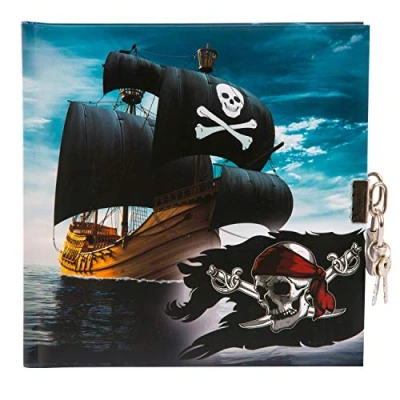 Afbeelding van goldbuch 44 077 dagboek piraten, kinderdagboek met 96 witte pagina&#039;s, notitieboek afsluitbaar, slot en 2 sleutels, omslag kunstdruk, ca. 16,5 x cm, papier