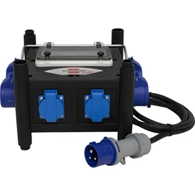 Afbeelding van Brennenstuhl 1153668306, 2 meter kabel, x Schuko stopcontacten 230 V/16 A &amp; 4 CEE A, ideaal voor gebruik op bouwplaatsen en buiten, IP44, geel