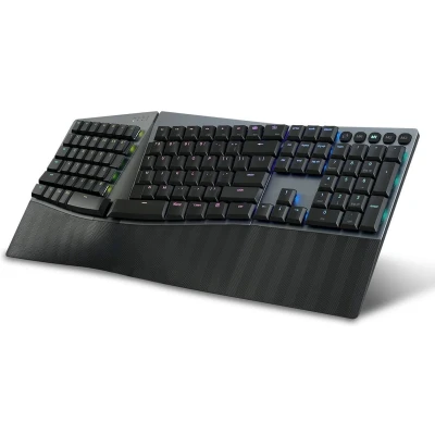 Afbeelding van Perixx Periboard 835 Ergonomisch Gesplitst Toetsenbord Draadloos, Verlicht, Mechanisch en Programmeerbaar Oplaadbaar met 2.4GHz, Bluetooth Bedrade Optie