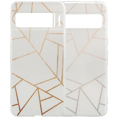 Afbeelding van Google Pixel 8 Pro Hoesje Siliconen en TPU (zacht) iMoshion Softcase/Backcover White Graphic Telefoonhoesje
