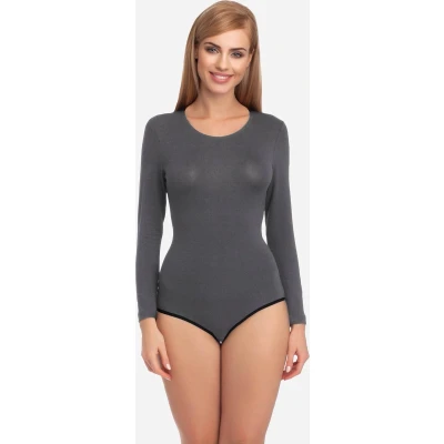 Afbeelding van Merry Style Dames Body Bodysuit Lange Mouwen Viscose Grafiet XL MS MS10 BD109