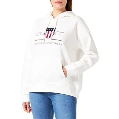 Afbeelding van GANT REL Archive Shield Hoodie, Dames, Maat: XXL, Eggshell