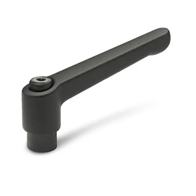 Afbeelding van Ganter Normelemente Verstelbare klemhendel, M10 SW, zwart, getextureerde mat, 10,4 x 2,4 cm, zink gegoten handvat