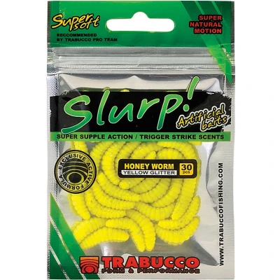 Afbeelding van Trabucco Slurp Bait Honey Worm Imitatieaas XL 25 stuks per verp. / Yellow Glitter