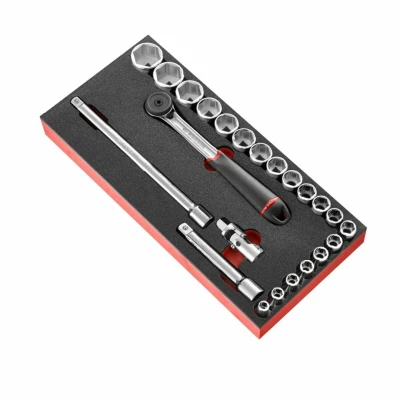 Afbeelding van Facom MODM.S161 36 module Foam 1/2 inch doppen 6 KANT EN ratel L3, Actie 2020