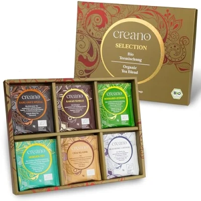 Afbeelding van Creano biologische thee cadeauset, 24 theezakjes in 6 prachtige soorten, 48 g*