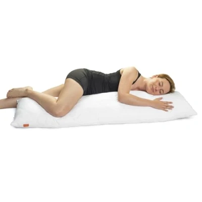 Afbeelding van sleepling Comfort 195851 zijslaper kussen met ritssluiting, zwangerschapskussen, 100% microvezel 40 x 145 cm, wit