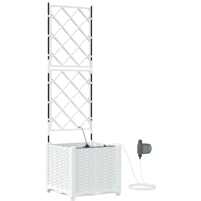Afbeelding van vidaXL Tuinplantbak Wit Kunststof 40 x 142 cm Plantenbakken