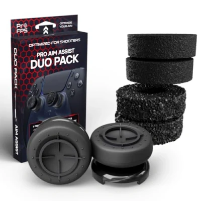 Afbeelding van ProFPS Duo Pack geschikt voor PlayStation 4 (PS4) &amp; 5 (PS5) Controller Precision Rings + Thumbsticks Mixed Black Edition eSports Gaming Accessoires