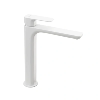 Afbeelding van Wastafelmengkraan Sapho Spy 1 hendel Recht Hoog 29.8 cm Mat Wit