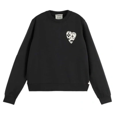 Afbeelding van Scotch &amp; Soda Chest Artwork Regular FIT Sweater, Dames, Maat: XL, Black