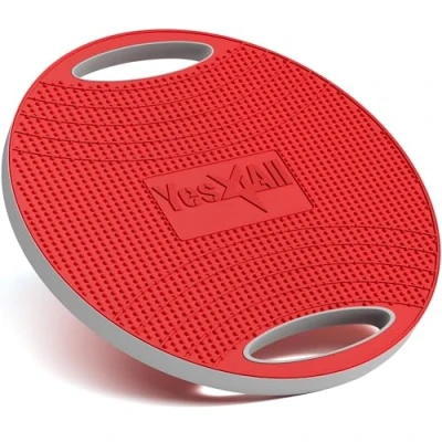 Afbeelding van Yes4All D25M Wiebelbalansbord van kunststof, 40 cm, opbouwbalansbord om te staan, core training, gym home workout (rood/grijs)
