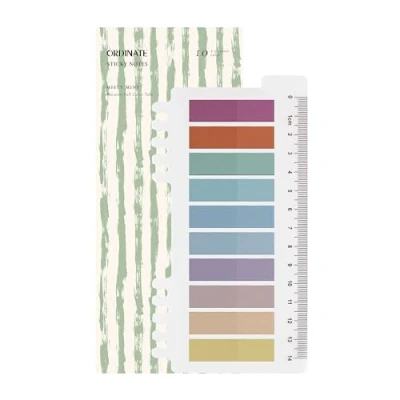 Afbeelding van 200 stuks zelfklevende notities, tabs, grijze stijlen, pagemarkers, zelfklevend, pastel, beschrijfbare plakstrips, plakbriefjes met liniaal voor paginamarkering, bladwijzers (F Misty Mint)