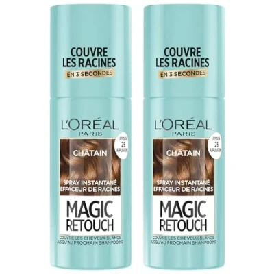 Afbeelding van L&#039;Oréal Paris Magic Retouch Instant Spray voor witte wortels en haar kastanjebruin, 2 x 75 ml