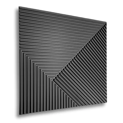 Afbeelding van 3D panelen, 50 x cm, pvc kunststof wandpanelen, gaming, kamer, wandplafond, look, 12 stuks, 3 m² pvc, platen, zwart D168