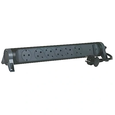 Afbeelding van Legrand monteer en draaibare ctctds osb 6x2p a 1 5m snoer zwart 694513