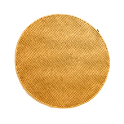 Afbeelding van Rond Wollen Tapijt/Vloerkleed Lett Okergeel 160 Cm 100% Wol