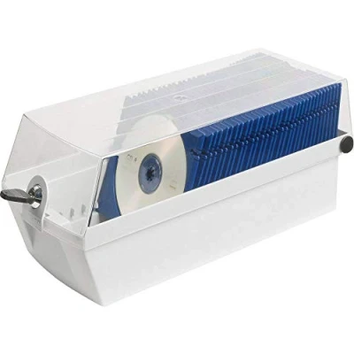 Afbeelding van HAN CD box MÄX 60 professionele voor CD/DVD&#039;s, stabiele en mooi gevormde container met slot 2 Trays, lichtgrijs, 9260 11