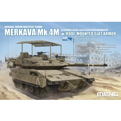 Afbeelding van 1:35 MENG TS056 Merkava Mk.4M w/roof mounted slat armor Israel Main Battle Tank Plastic Modelbouwpakket