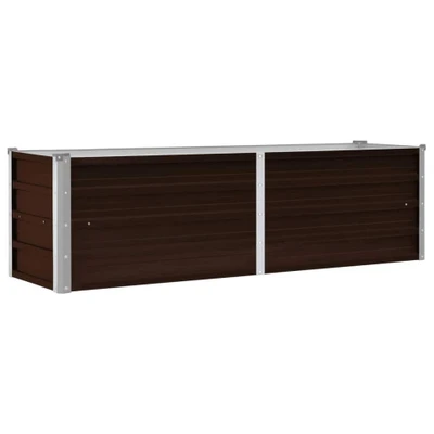 Afbeelding van Plantenbak verhoogd 160x40x45 cm gegalvaniseerd staal bruin