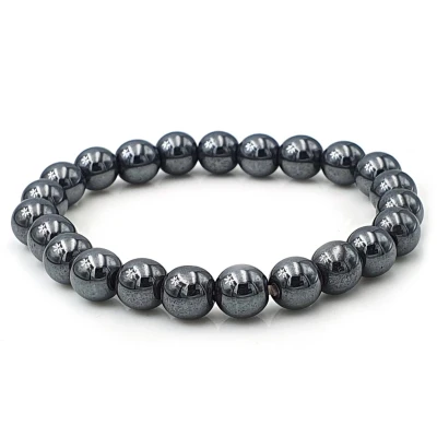 Afbeelding van Kralenarmband van hematiet 8mm kralen 19 cm