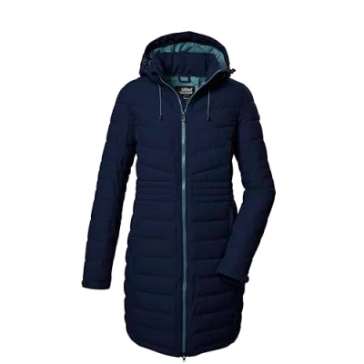 Afbeelding van killtec Dames gewatteerde jas/functionele jas in dons look met afritsbare capuchon KOW 96 WMN QLTD CT, donker navy, 44, 41812 000