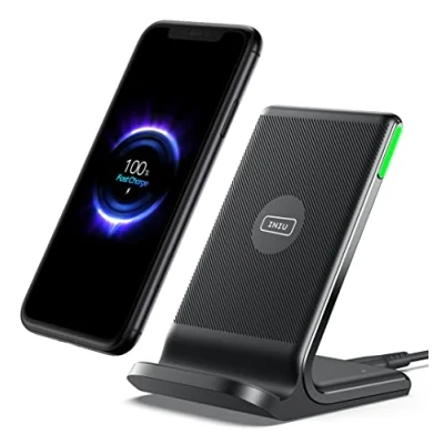 Afbeelding van INIU Oplader inductie, standaard, 15 W, draadloos, snel opladen, dubbele spoel, adaptief licht, gemakkelijk te slapen, voor iPhone 14 13 12 11 Pro Max Samsung S22 S21 Xiaomi Google enz