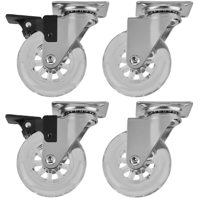 Afbeelding van 4 stuks SOTECH zwenkwiel Swift, transparant, diameter: 75 mm, belastbaar tot 35 kg