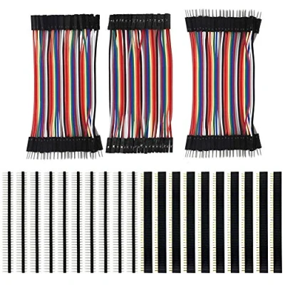 Afbeelding van KeeYees 120 STKS 3x10 CM Jumper Draden 40pin Man naar Vrouwelijk, Man, Vrouw met 20 2.54mm Breakaway PCB Breadboard Pin Headers voor Arduino