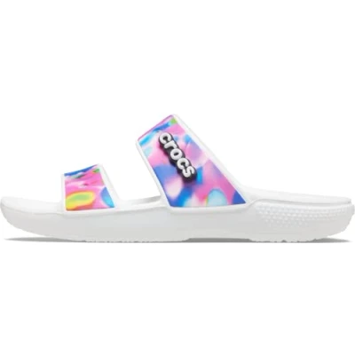 Afbeelding van Crocs Unisex Classic Solarized Sandaal Klomp, Wit Roze, 43/44 EU