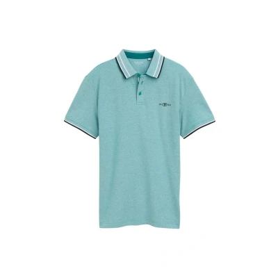 Afbeelding van TOM Tailor MIT Stretch Poloshirt, Heren, Maat: 3XL, Dark green white two tone