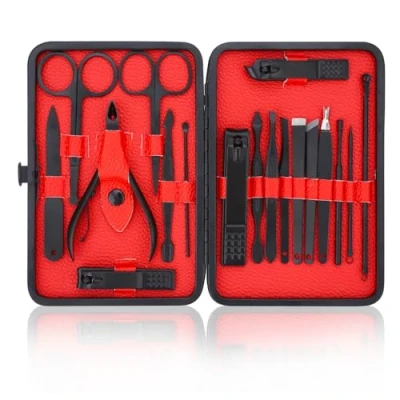 Afbeelding van Manicureset van roestvrij staal, nagelverzorgingsset, professionele ingegroeide teennageltondeuse, verzorgingsgereedschap, pedicurekit en teennagelsnijder, dikke nagelschaar, toiletartikelen met