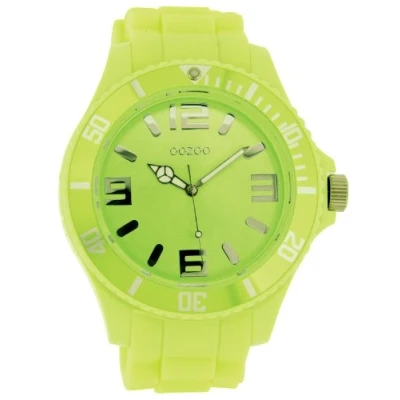 Afbeelding van OOZOO Timepieces limoen groene horloge met rubber band C4347