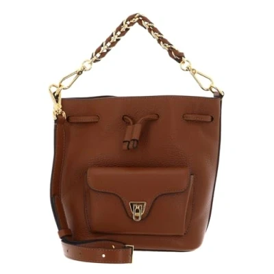 Afbeelding van COCCINELLE Leren schoudertas Beat Generatio Bucket Bag Cognac bruine